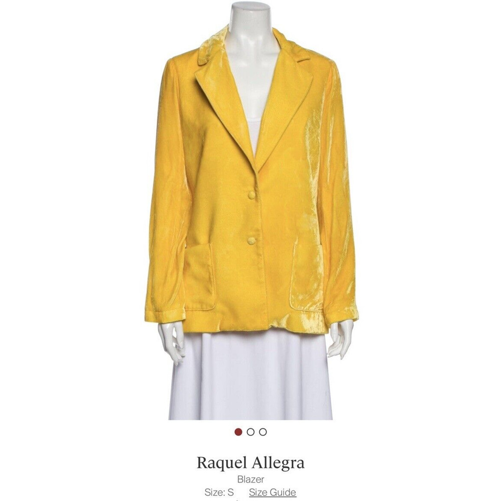 RAQUEL ALLEGRA JACKET YELLOW VELVET BLAZER Jacket